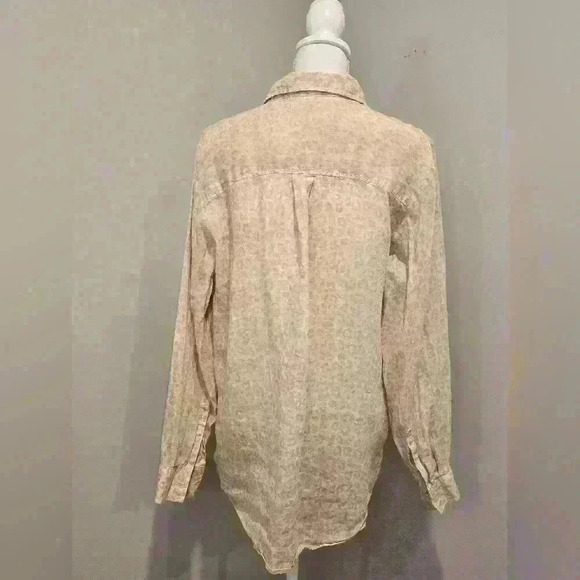 GAP 100% Linen Leopard Print Button Down - Picture 9 of 11